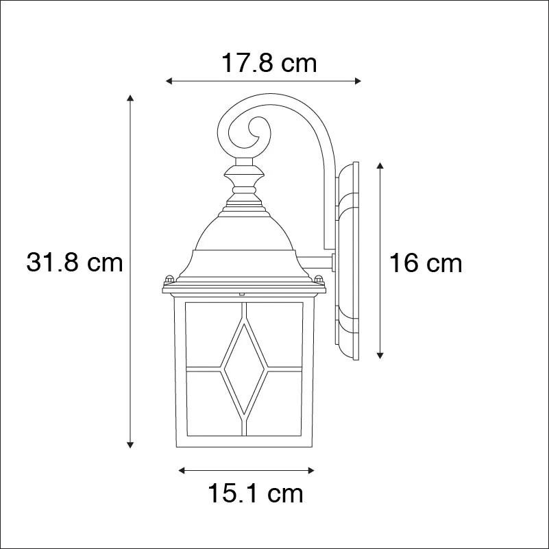 Zewnetrzna Romantyczna lampa ścienna zewnętrzna brązowa - London Rustykalny / Vintage Oswietlenie zewnetrzne