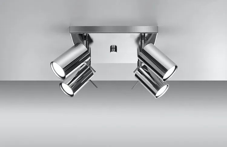 Kwadratowy plafon z 4 reflektorami - EX684 R8-M03