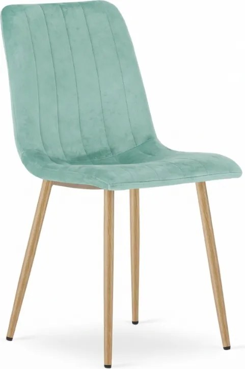 Miętowe welurowe krzesło LAVA AQUA MINT