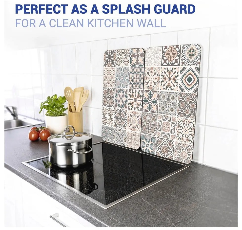 Zestaw 2 szklanych płyt ochronnych na kuchenkę Wenko Universal Tile