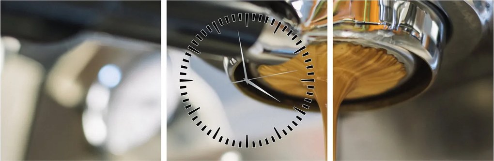 Obraz - espresso (z zegarem) (90x30 cm)