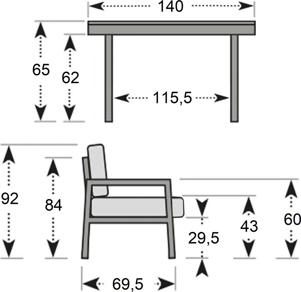 Doppler MANHATTAN, +1+1 ogrodowy zestaw wypoczynkowy 2+1