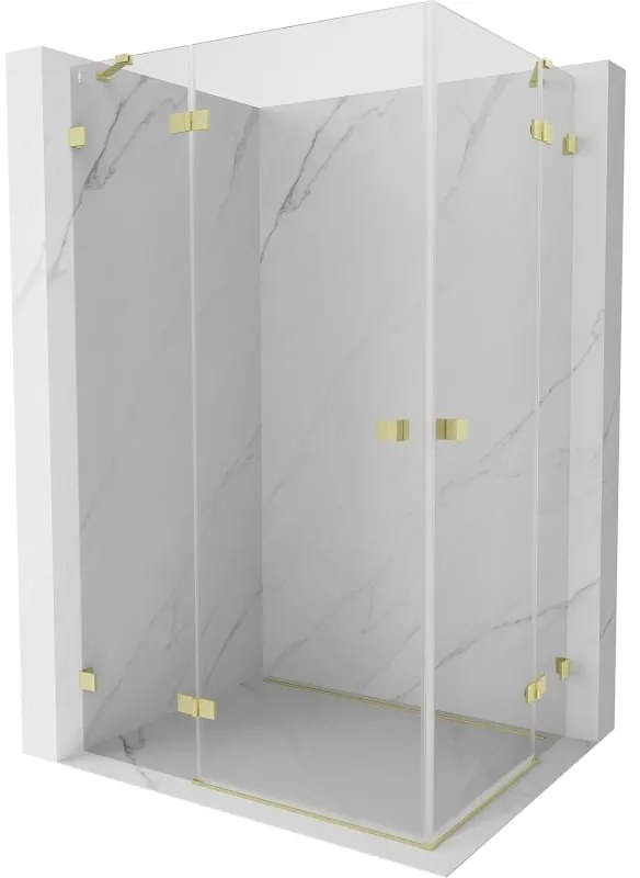 Mexen Lunar Duo kabina prysznicowa uchylna lewa 105 x 85 cm, transparent, złota szczotkowana - 834-105L-085P-55-00