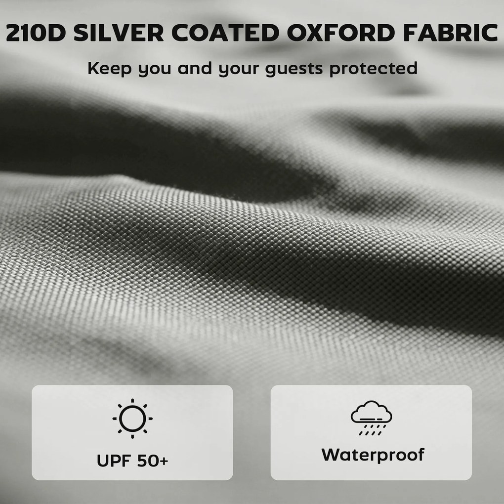 Outsunny 3-częściowy zestaw bocznych ścian z zamkiem błyskawicznym do pawilonu 3x3 m, jasnoszary | Aosom PL