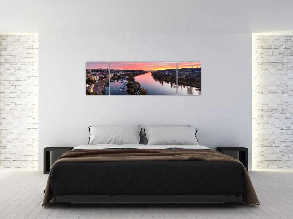 Obraz Pragi nocą (170x50 cm)