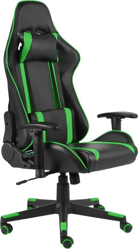 Czarno-zielony obrotowy fotel do grania R8-P21