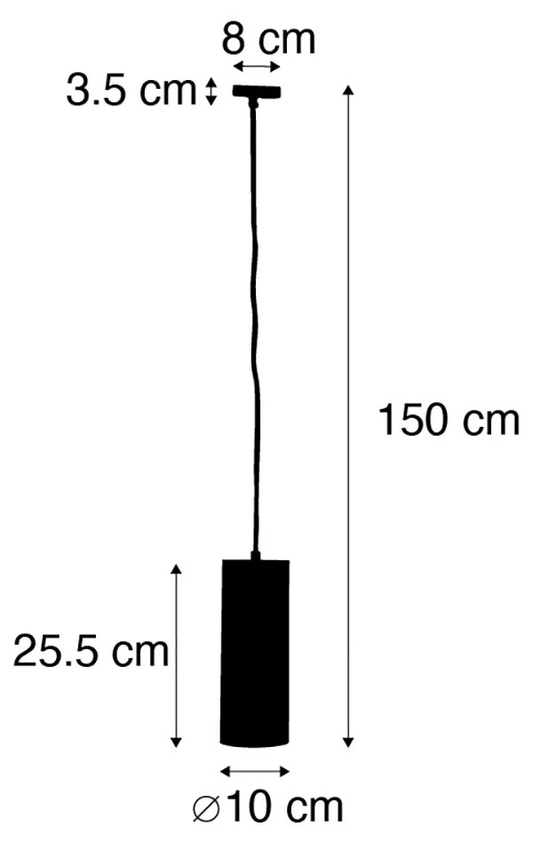 Design hanglamp donkerbrons incl. rail adapter 1-fase - Iconic TuboDesignerski Oswietlenie wewnetrzne