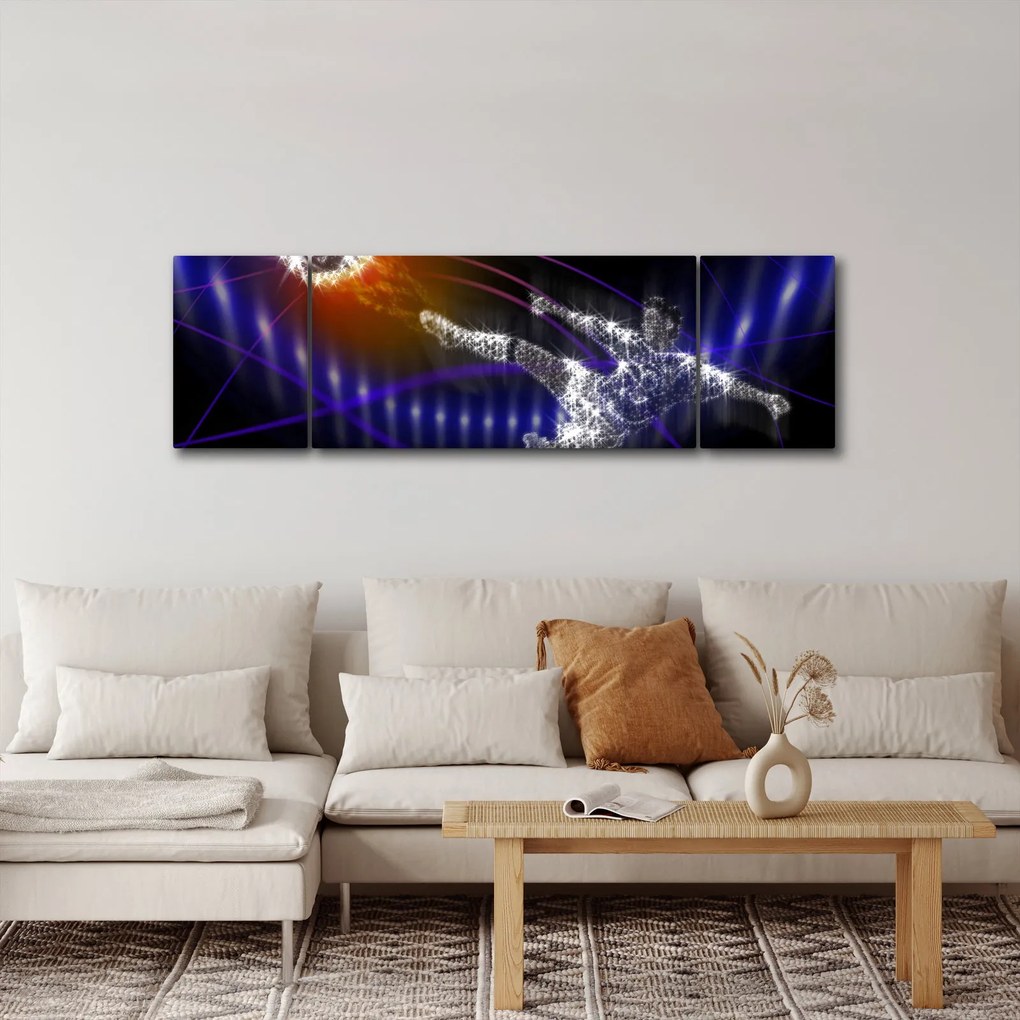 Obraz skaczącego piłkarza (170x50 cm)