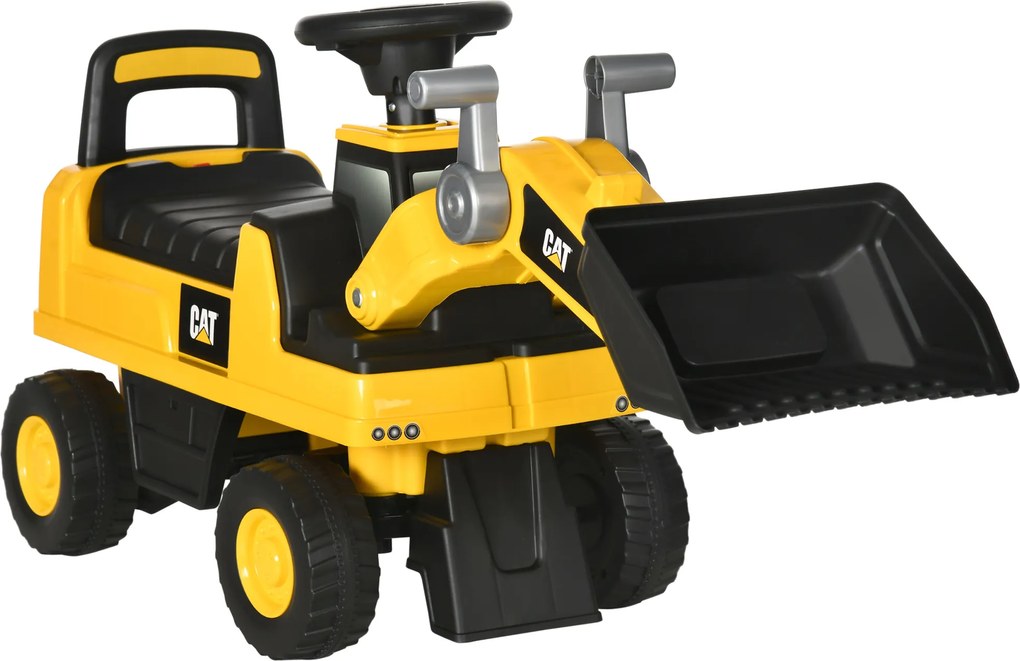 HOMCOM Koparka dla dzieci Siedzisko z łyżką Pojazd przesuwny Zabawka do jazdy dla maluchów | Aosom PL