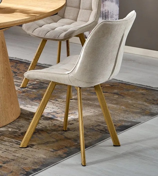 Tapicerowane krzesło do jadalni K332 Halmar, nogi naturalne