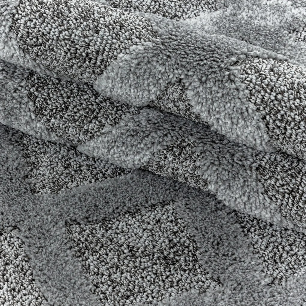 Dywan nowoczesny 3D La Casa szary koło 200 cm x 200 cm