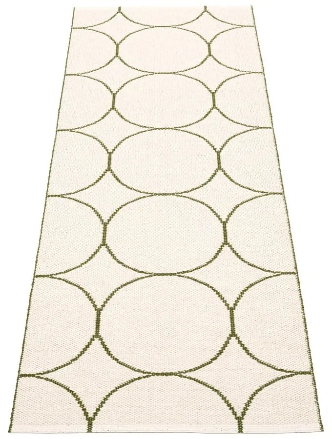 Ciemnozielony chodnik odpowiedni na zewnątrz 70x200 cm Boo Dark Olive – Pappelina