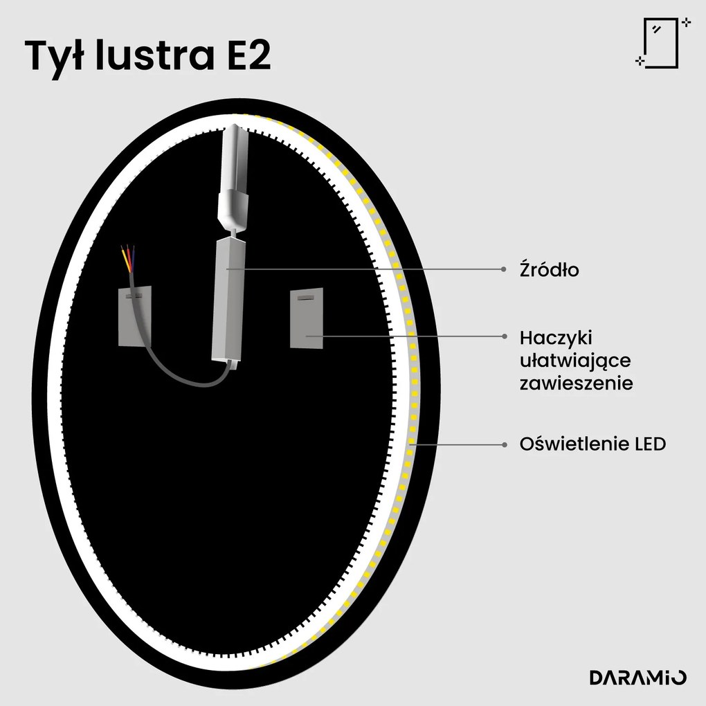 Okrągłe lustro łazienkowe LED E2