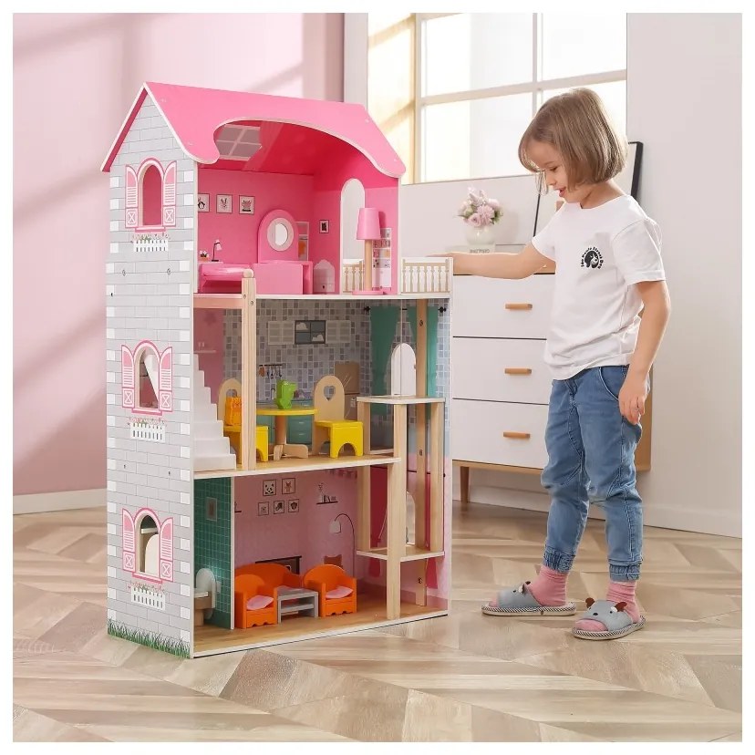 Viga duży drewniany domek dla lalek