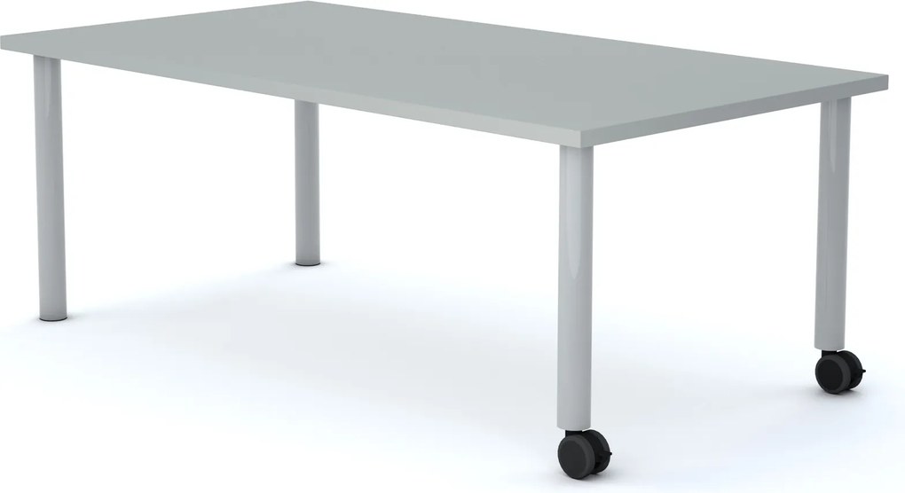 Stolik szkolny na kółkach Move prostokątny 120x75 cm, rozmiar 4-6, blat szary / nogi szare