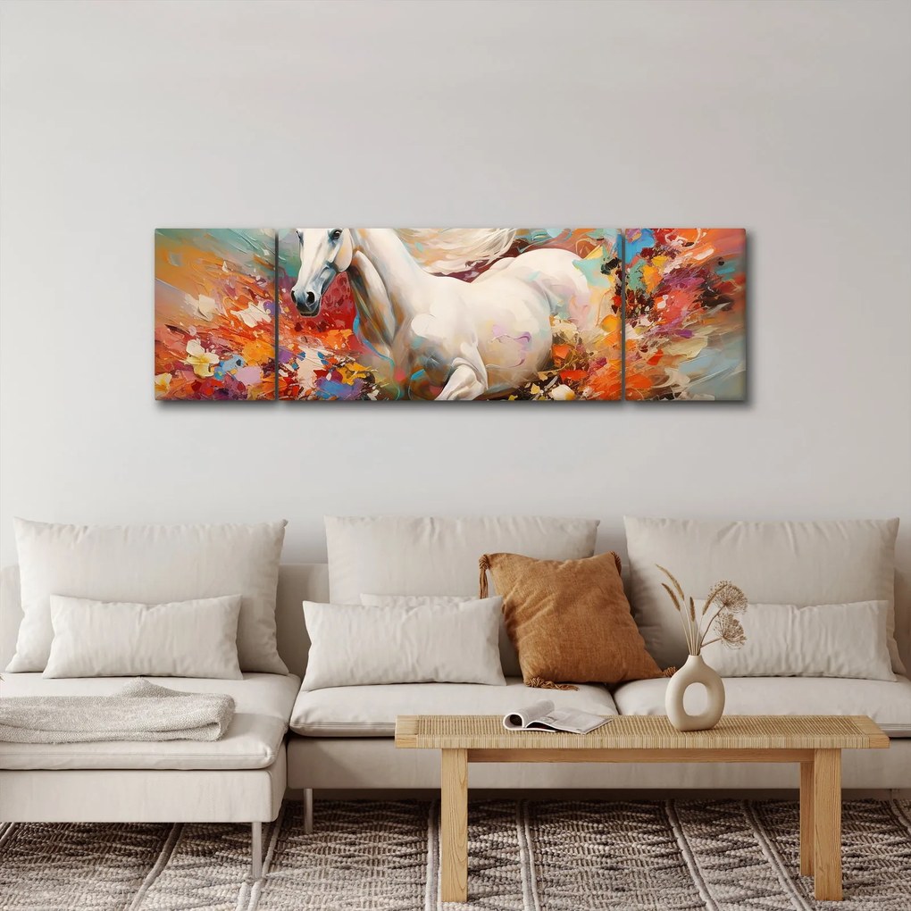 Obraz - Malowanie konia (170x50 cm)