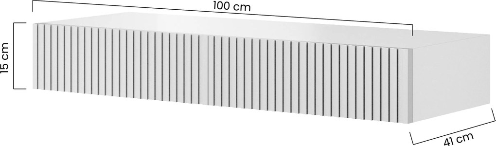 Konsola wisząca Nicole 100 cm z szufladami - biały mat