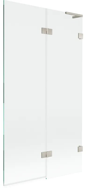Mexen Lunar L parawan nawannowy 2-skrzydłowy prawy 100 x 150 cm, transparent, nikiel szczotkowany - 897L-100-100-97-00-P