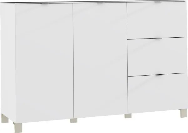 Dwudrzwiowa komoda z szufladami Poole 331, kolor biały