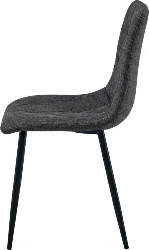 Ciemnoszare krzesło LIBRA STONE GREY z czarnymi nogami