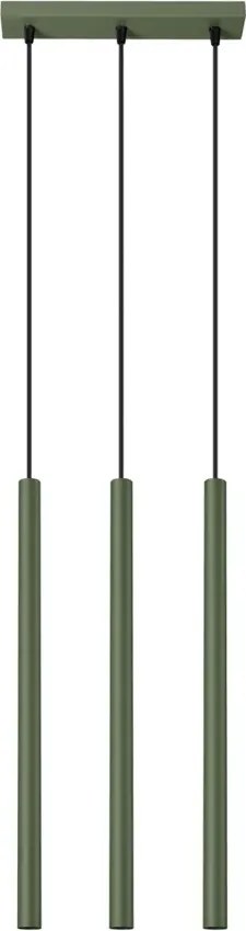 Oliwkowa lampa wisząca z trzema tubami - M086 C6-G26