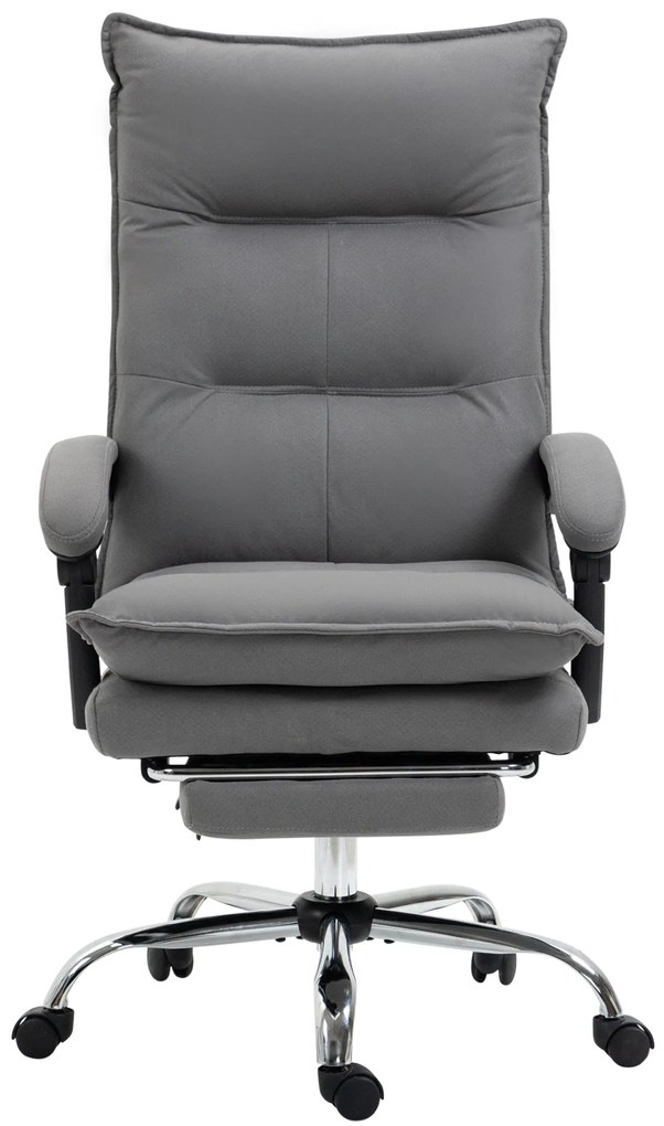 Vinsetto Fotel biurowy ergonomiczny z masażem i ogrzewaniem obrotowy z podnóżkiem regulacja wysokości szary 120 kg | Aosom PL