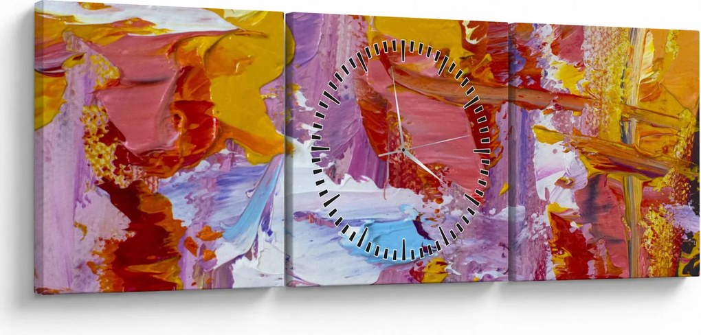 Obraz - Malarstwo olejne (z zegarem) (90x30 cm)