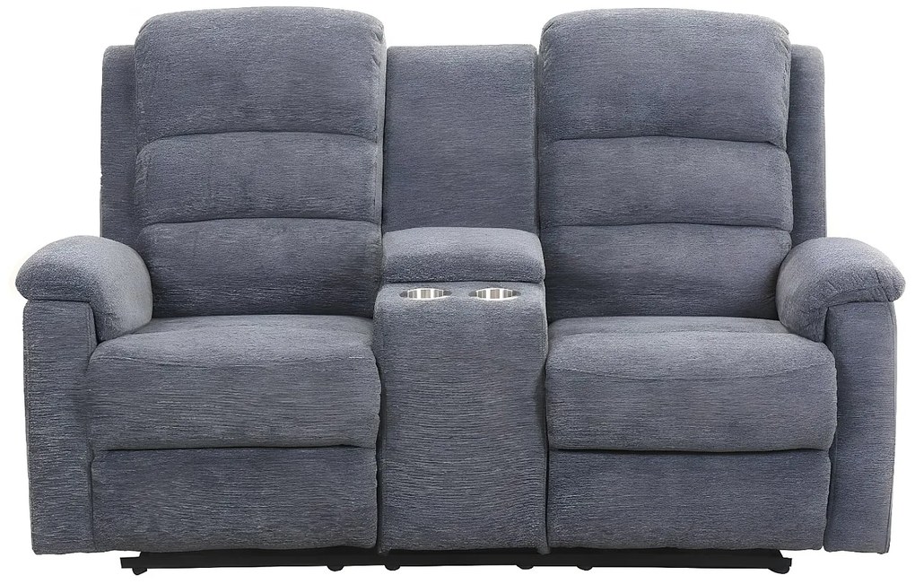 Kanapa 2-osobowa z tkaniny z elektryczną funkcją relax ze stolikiem NEVERS - szara