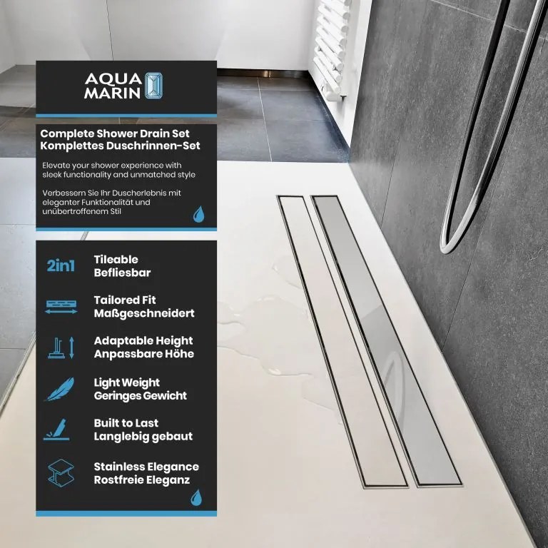 Odpływ liniowy 120 cm, stal nierdzewna, odporny na korozję