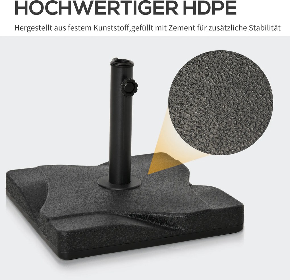 Outsunny podstawa parasola 20 kg stojak na parasole słupki na parasole 30-38 mm czarny