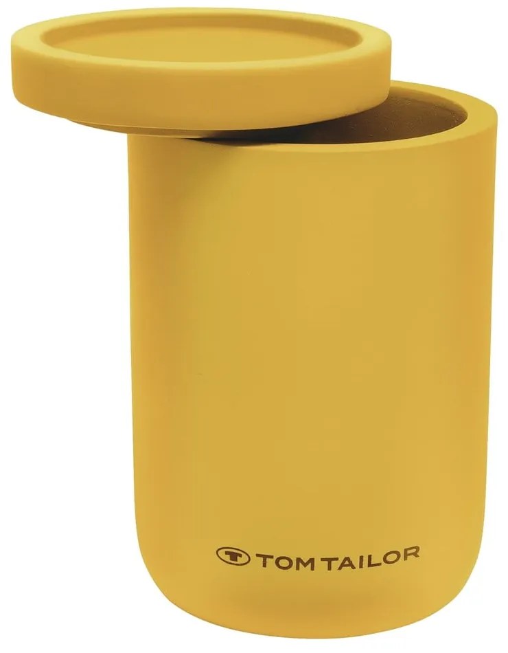 Musztardowy organizer łazienkowy na waciki z żywicy polimerowej Tom Tailor T-Color Bath – Wenko
