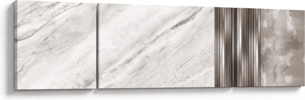 Obraz - Marmur ze srebrnymi liniami (170x50 cm)