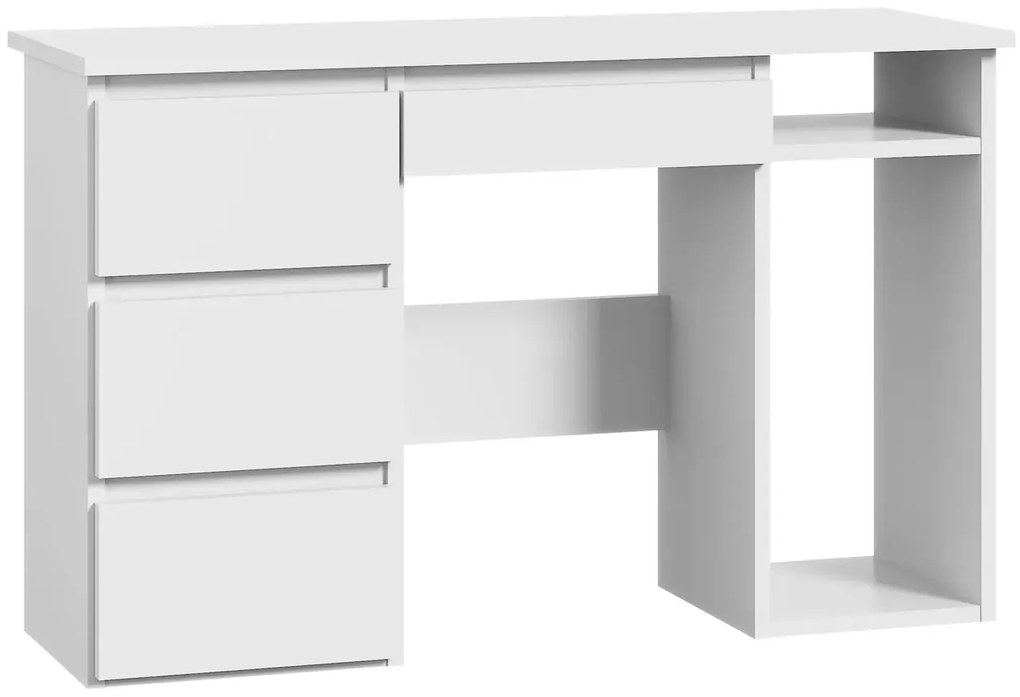 Białe biurko komputerowe z szufladami K8-M74