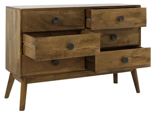 Brązowa niska komoda z litego drewna 114x80 cm Espita – Light & Living