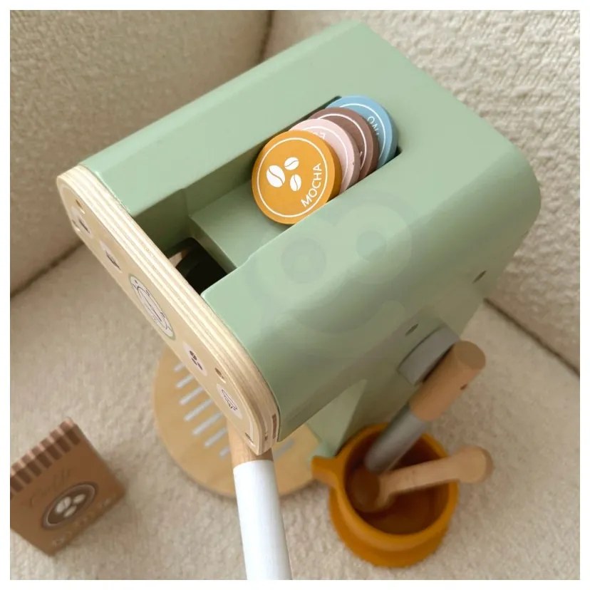 Woopie green drewniany ekspres do kawy 25 el cukiernia barista