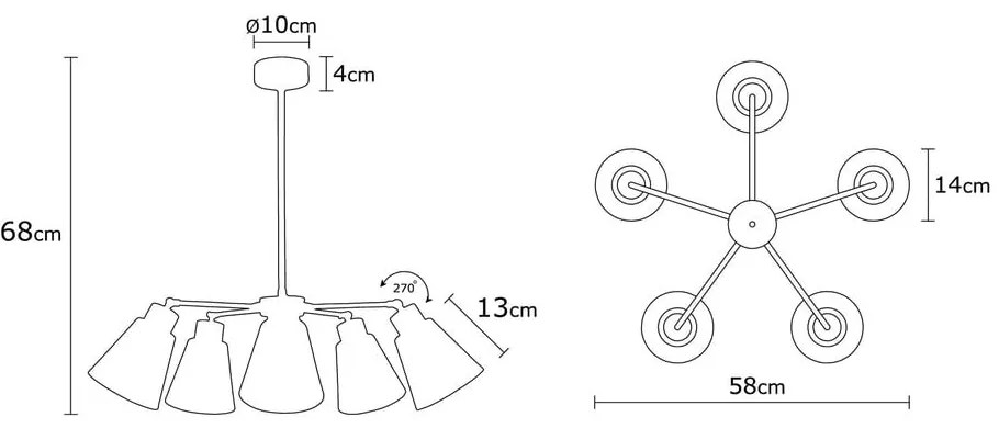 Lampa wisząca z metalowym kloszem ø 58 cm Manavgat – Opviq lights