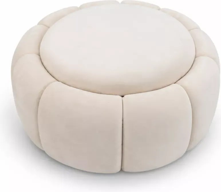 Pufa Verno okrągła miękka tapicerowana minimalistyczna do salonu sypialni 70 cm