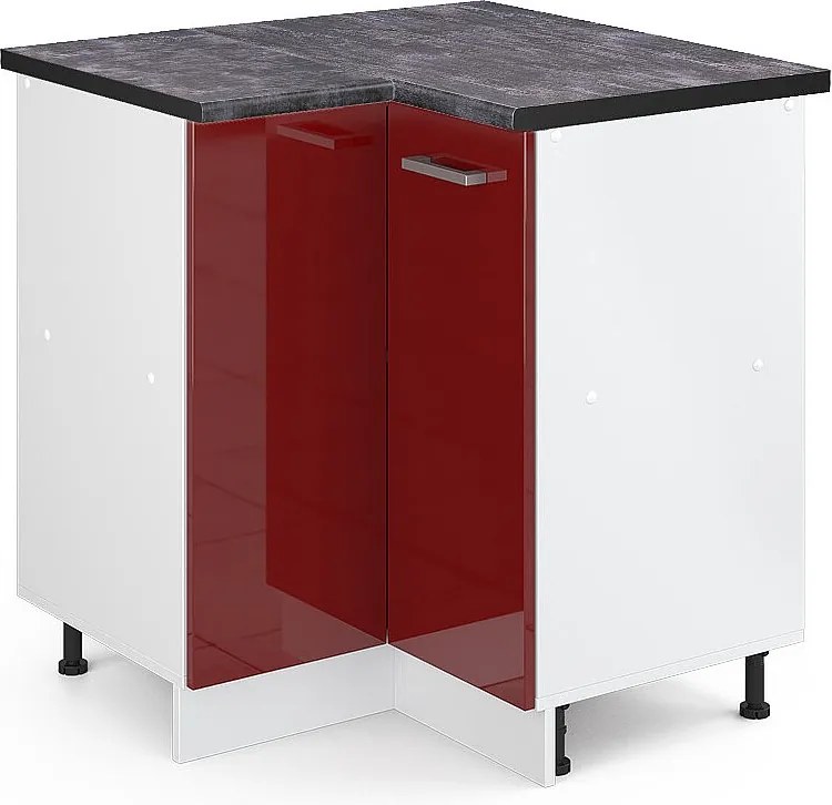Szafka narożna czerwony połysk 75.6x60x81.6 r-line