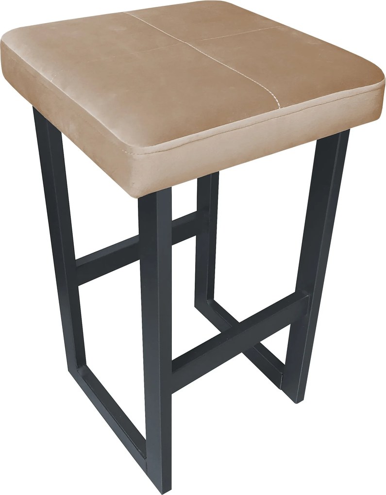 Hoker ALEX krzesło barowe tkanina Welur podstawa metalowa : Kolor Stelaża - Grafit, Kolor tkaniny - VELVET - MG06, Wysokość - 60 cm