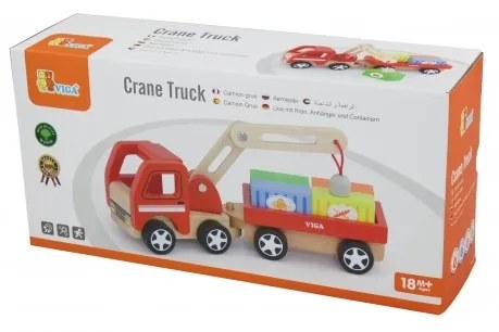 Drewniany dźwig z kontenerami viga toys