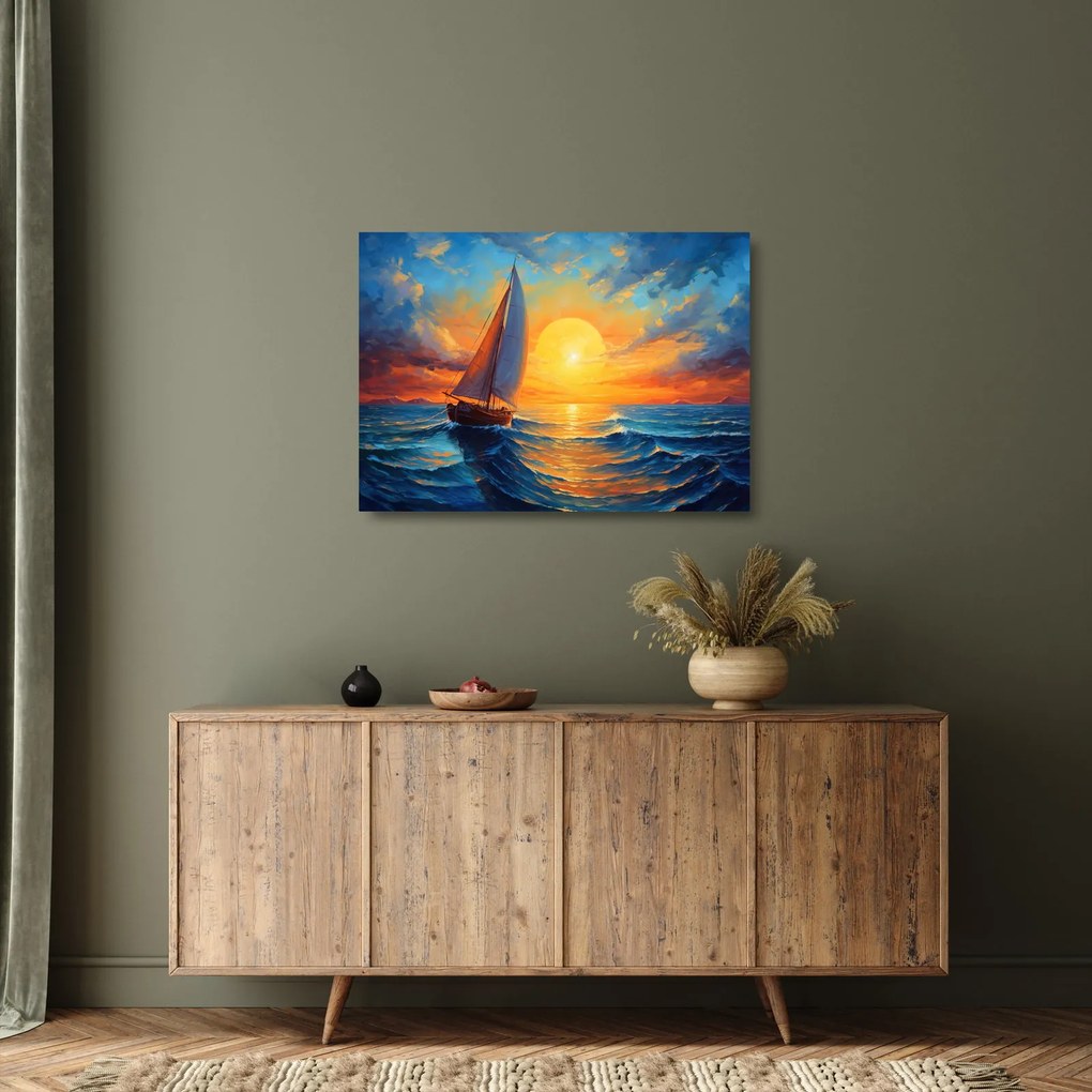 Obraz na szkle - Żaglówki (70x50 cm)