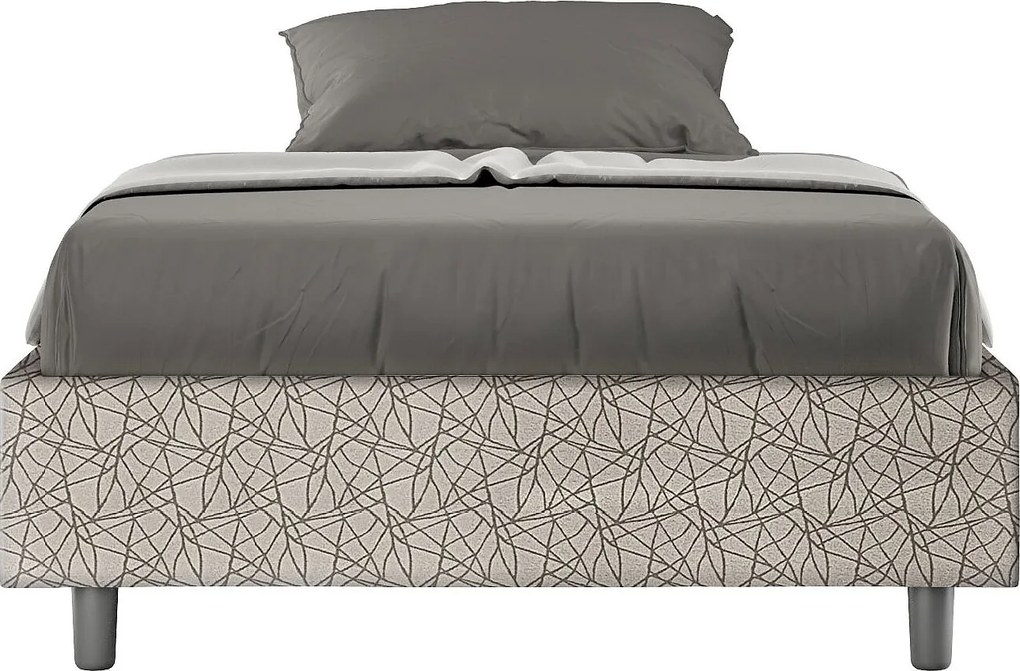 Łóżko wyposażone w stelaż z listwami z pojemnikiem tapicerowane 120x190 tkaniny Era 2 szary Azelia