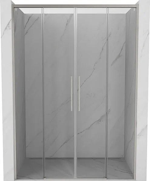 Mexen Rox Duo drzwi prysznicowe rozsuwane 140 cm, transparent, nikiel szczotkowany - 8C2-140-002-97-00