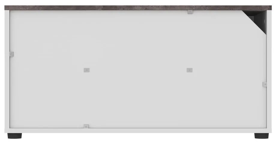 Biało-szara szafka pod TV w dekorze betonu 90x45 cm Angle – TemaHome