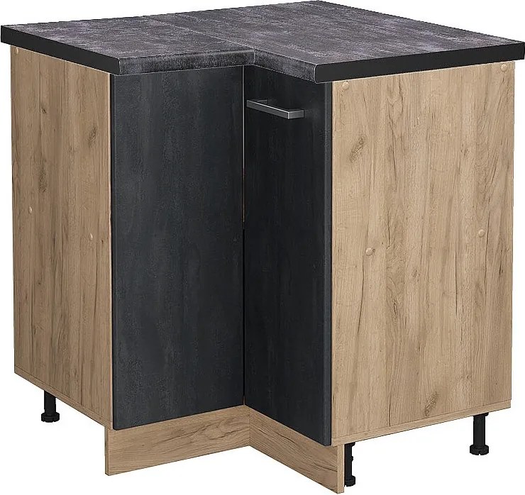 Szafka narożna czarny beton 75.6x60x81.6 r-line