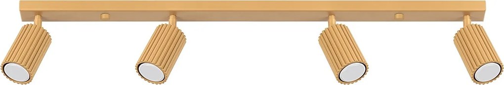 Lampa Sufitowa Minimalistyczny Karbon, Aluminium - 4 Źródło - L.81 X H.16.5 Cm - Złoty