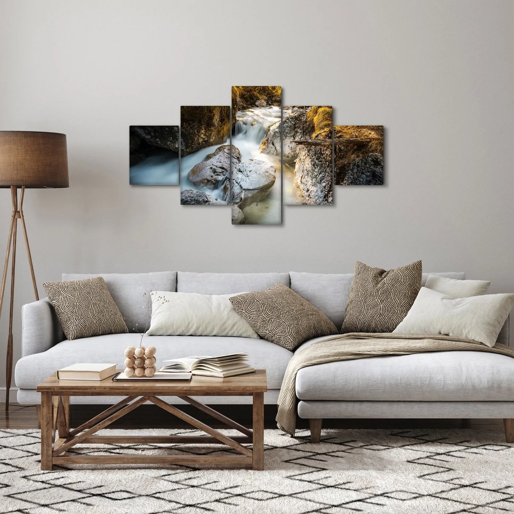 Obraz - Strumień leśny (125x70 cm)