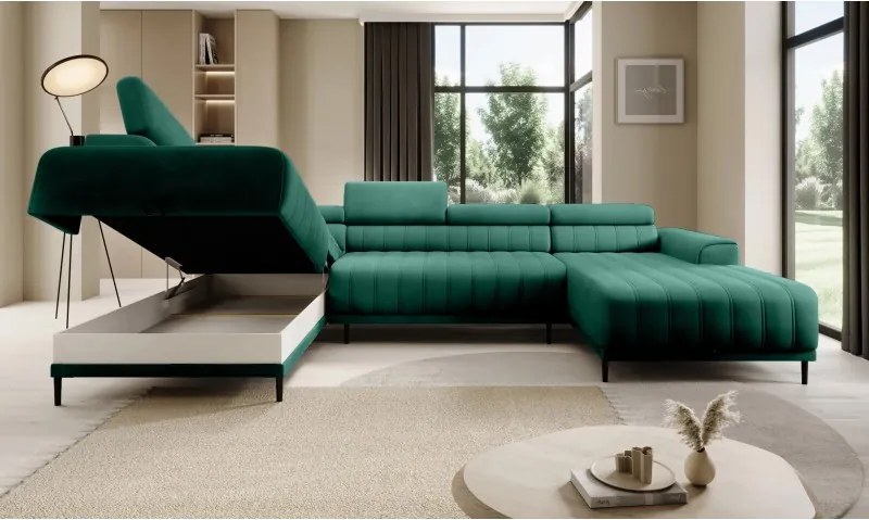 Narożnik CALDO XL Lewostronny z funkcją spania wolnostojąca w tkaninie RUN AGAIN 36 WERSAL