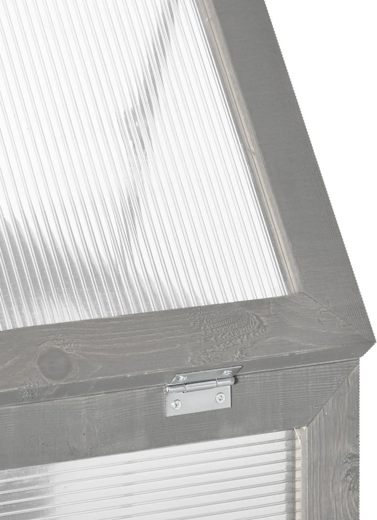 Outsunny Szklarnia Tunelowa Transparentna do Ogrodu Drewno Poliwęglan 58x44x78cm | Aosom PL