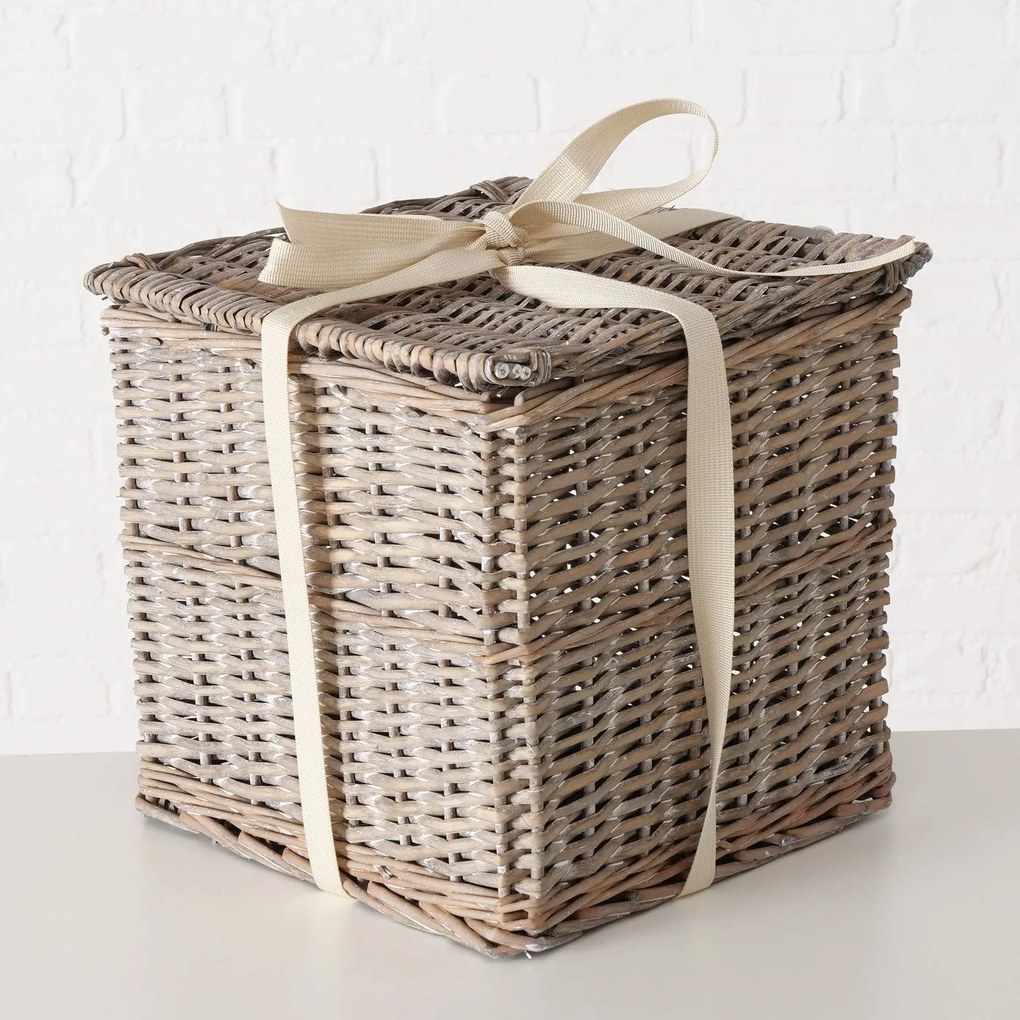 Kosze wiklinowe zamykane TANGO, 3 sztuki